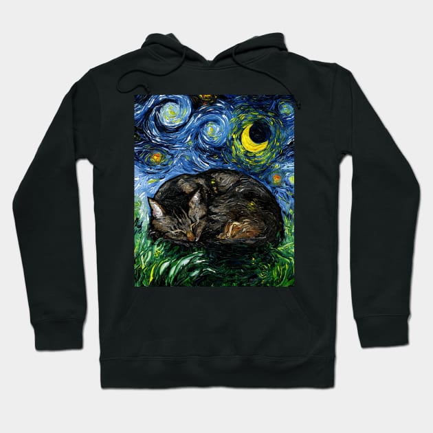 Sleepy Brown Tabby Night Hoodie by sagittariusgallery